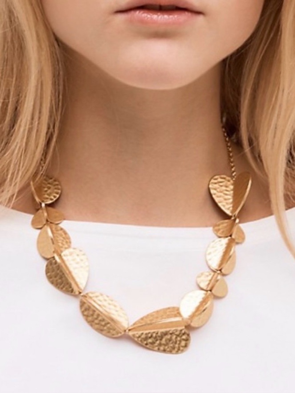 Kate Spade Metal Petals 3-D Hammered Gold Necklace